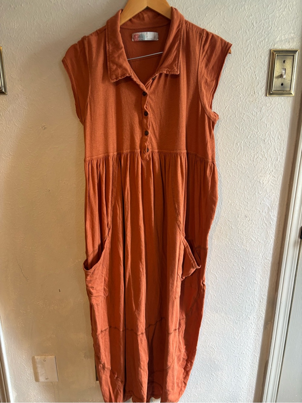 Free People Rust Orange Midi Dress - Picture 2 of 6